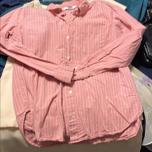 Old Navy Pink Striped Button Down Shirt
